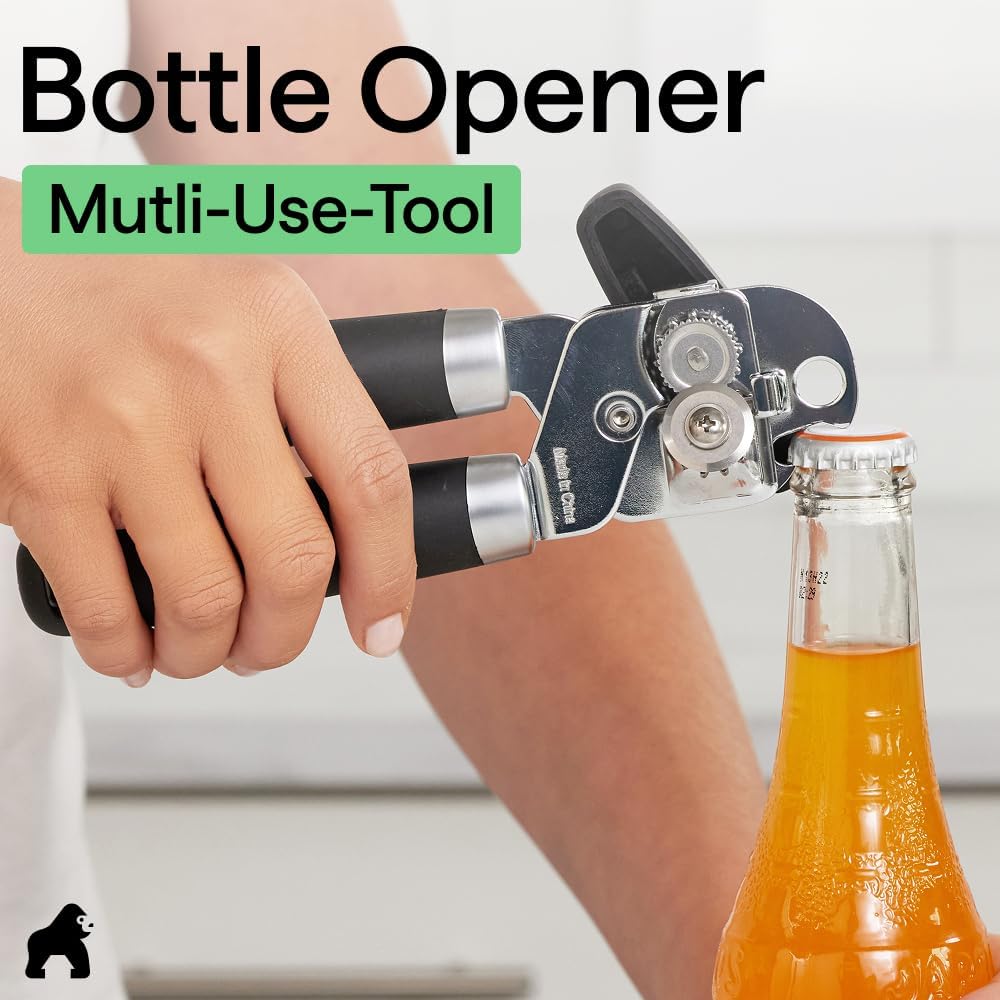 GORILLA GRIP Heavy Duty Stainless Steel Smooth Edge Manual Can Opener 