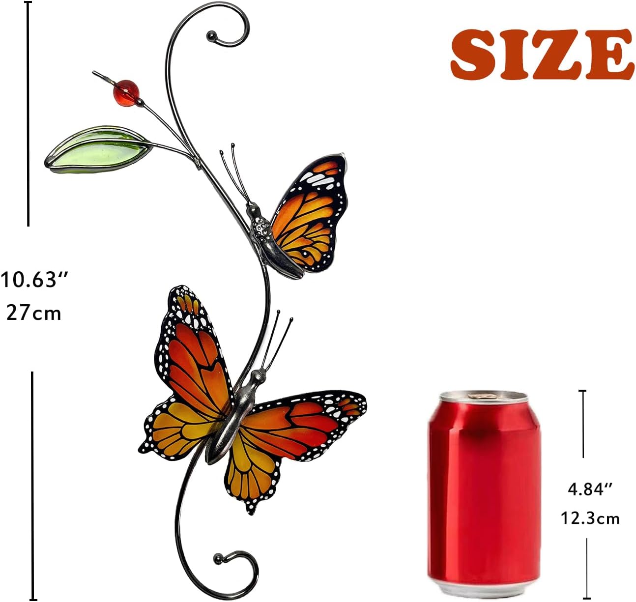 Monarch Butterfly Sun Catcher Indoor Window Handmade Stained Glass Window Hanging Flowers for Decoration Monarch Butterfly Gift for Women Mother Mom Grandma Friends Wall Art for Home Decor