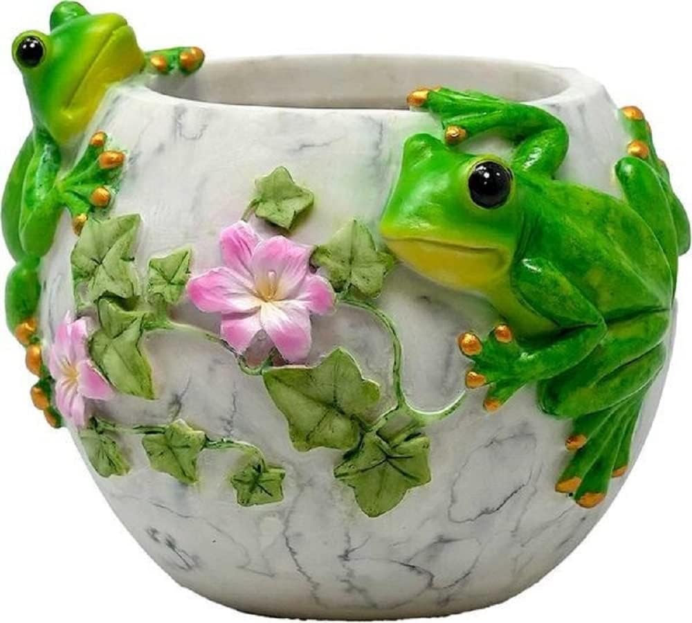 Spoontiques Frogs Flower Pot, Home Décor, Tabletop Decoration, Vase Wi