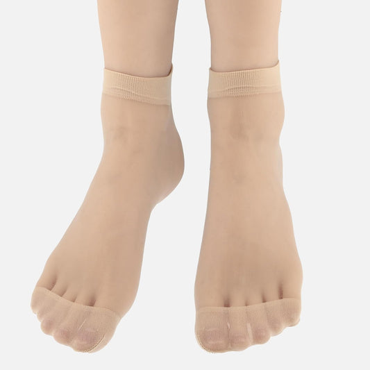 10 Pairs Nylon Socks for Women Sheer Ankle Socks Silky Breathable Hosi