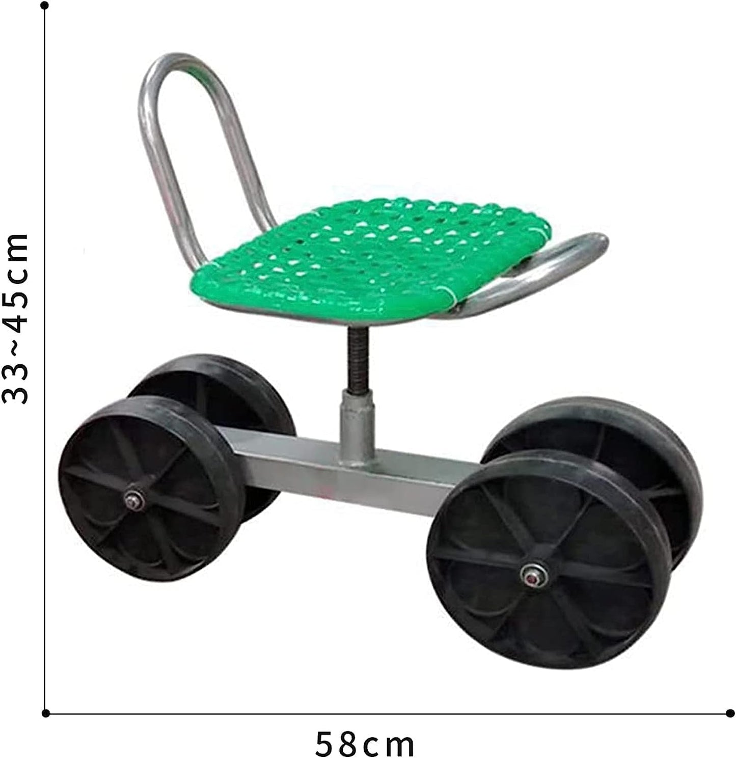 Gardening Rolling Seat 360° Rotating Trolley Garden Stool - 150kg Load Capacity Helper Mobile Seat Trolley for Garden Tools and Plants