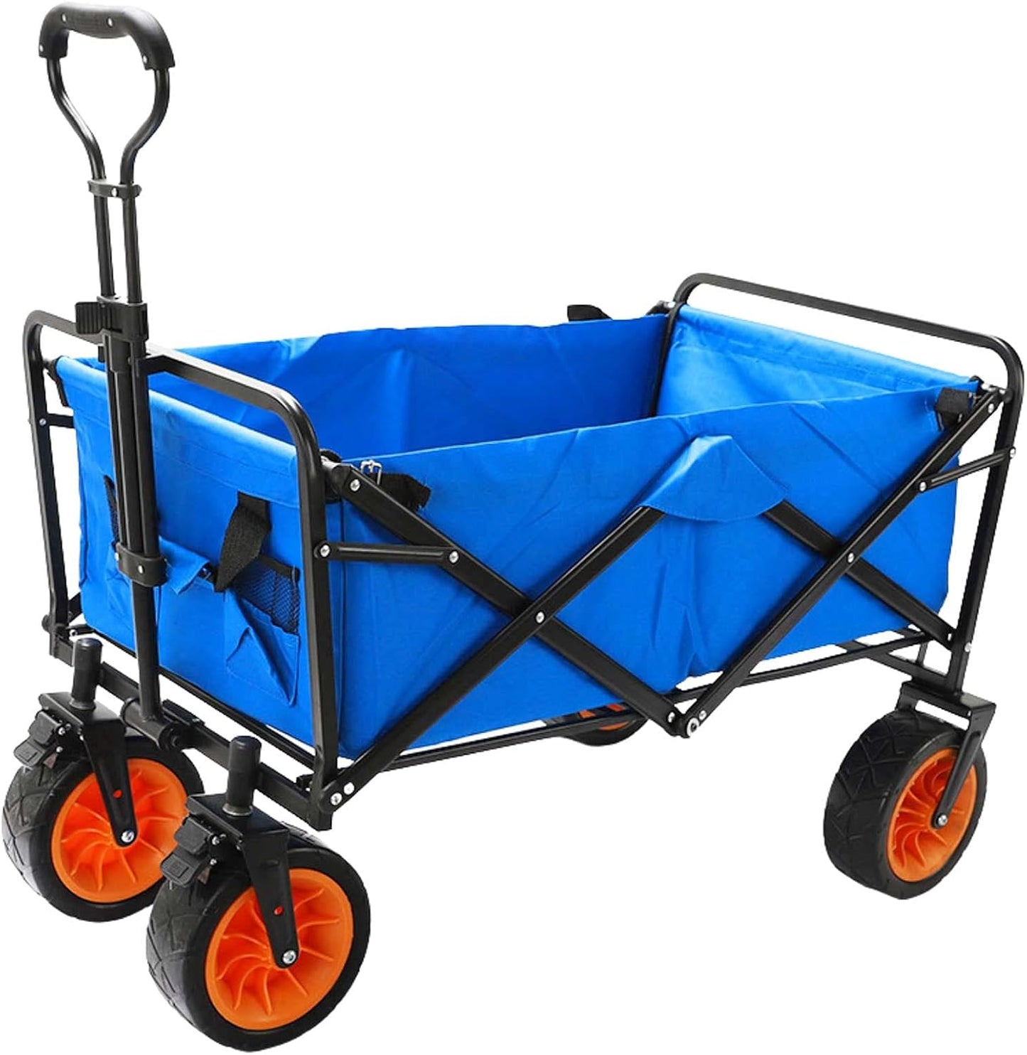 Foldable Wagon Cart All Terrain Outdoor Cart Portable and l Beach Wagons with Big Wheels Suitable for Camping Beach Travel Gardening
