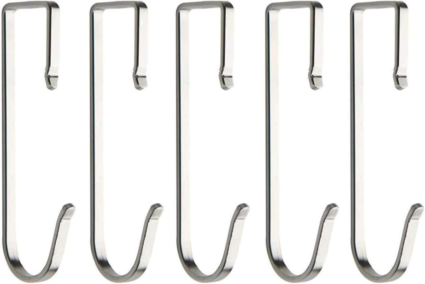 5Pcs Square Hooks, Stainless Steel Universal Hook, Utility Metal Hooks, Small Hanger for Home Kitchen Bathroom Bedroom Garden Office Hanging Pan Cup Pot Coat Bag Keys Plants, Under Racks