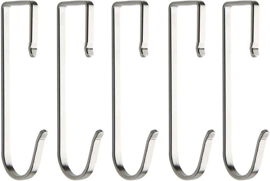5Pcs Square Hooks, Stainless Steel Universal Hook, Utility Metal Hooks, Small Hanger for Home Kitchen Bathroom Bedroom Garden Office Hanging Pan Cup Pot Coat Bag Keys Plants, Under Racks