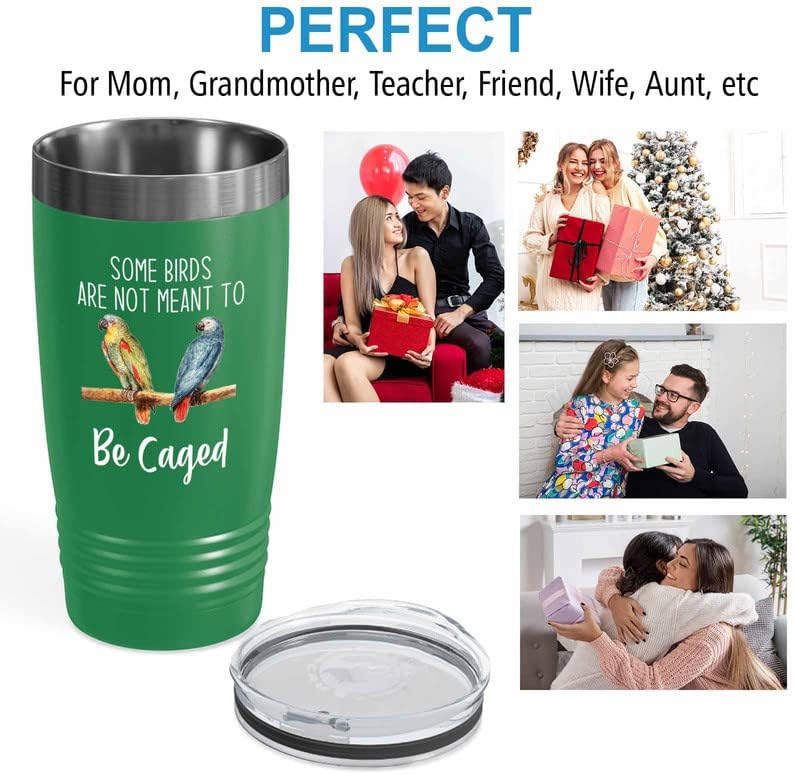 Bird Lover Green Edition Viking Tumbler 20oz - Birds to be Caged - Hum