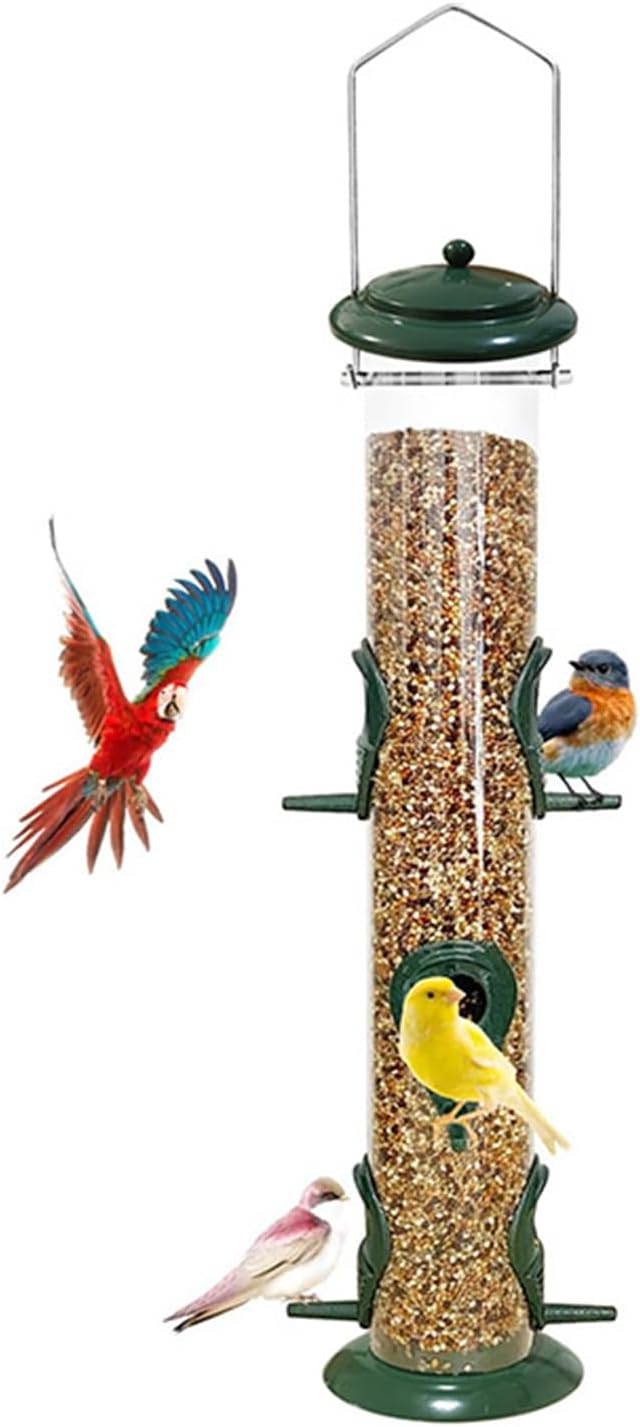Squirrel Proof Bird Feeder - Small Tube Clear Weatherproof for Easy Ou