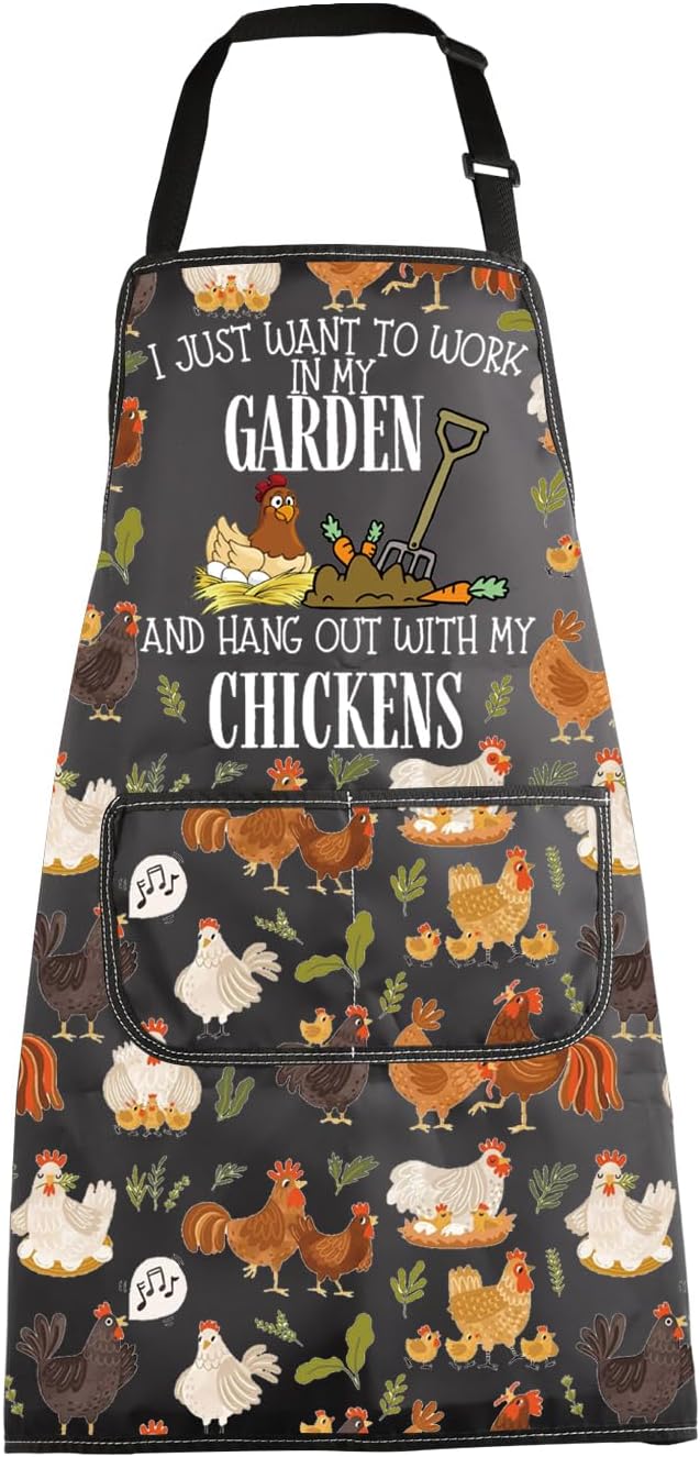 MBMSO Chicken Grilling Apron Chicken and Garden Gifts Chickens Kitchen