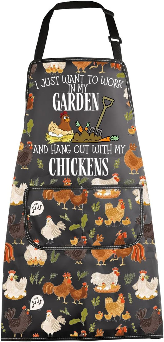 MBMSO Chicken Grilling Apron Chicken and Garden Gifts Chickens Kitchen