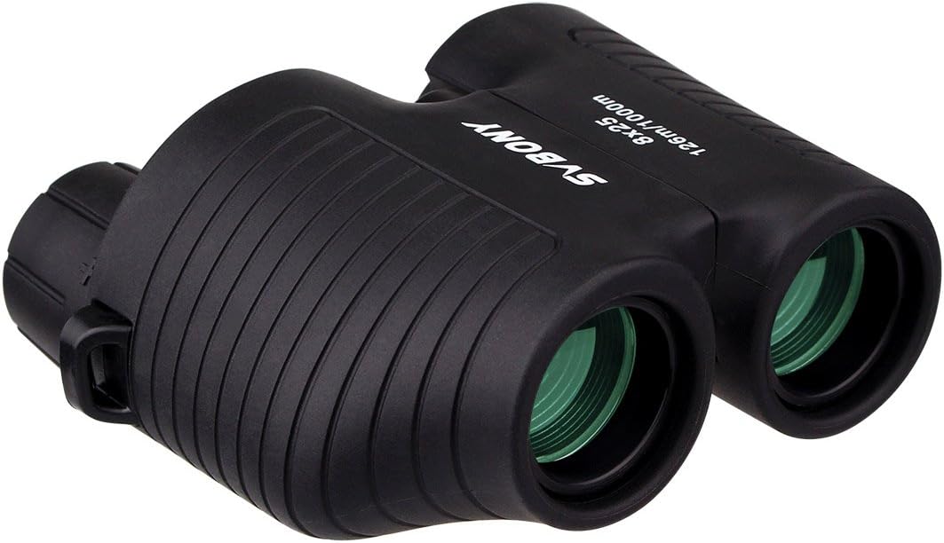 SVBONY SV10 8x25 High Powered Binoculars for Adults, FMC Coating,Fixed Focus Compact Mini Pocket Binoculars for Travel Hiking Scenery Outdoor Camping