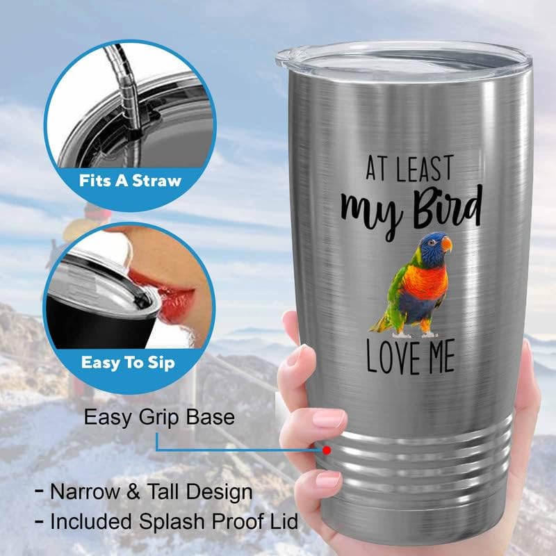 Bird Lover Silver Edition Viking Tumbler 20oz - Bird Loves me - Hummin