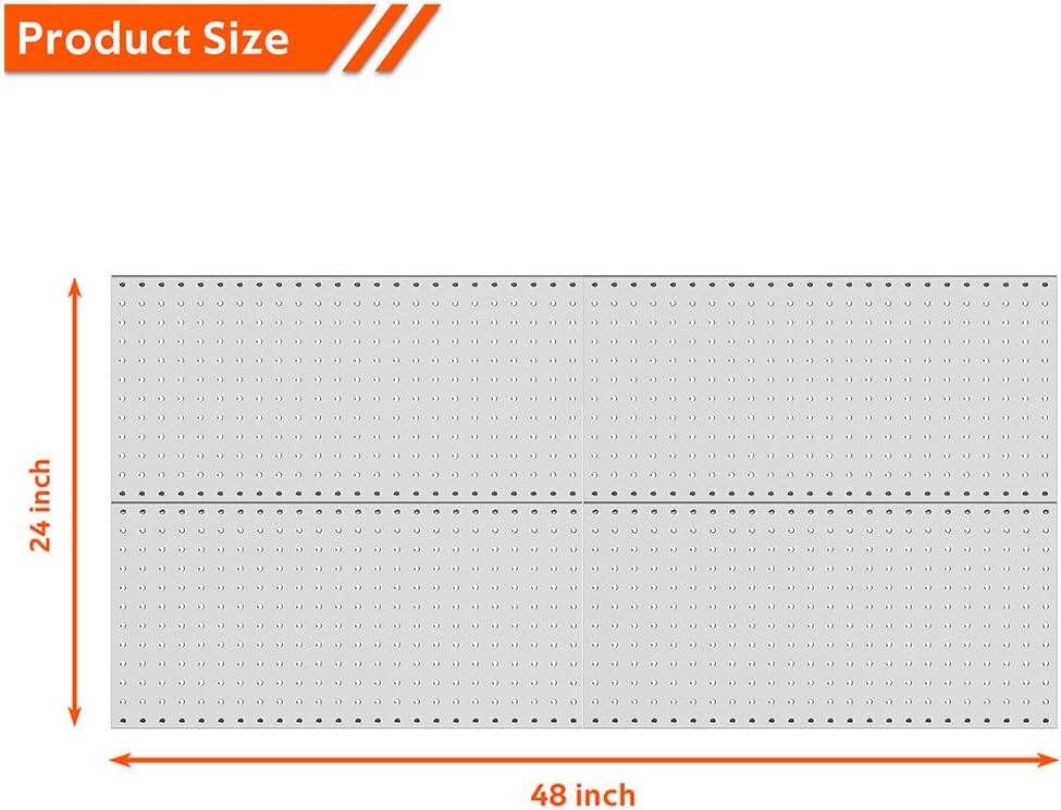 Ultrawall 4 Pcs Metal Pegboard Wall Panels, Peg Boards for Garage Tool