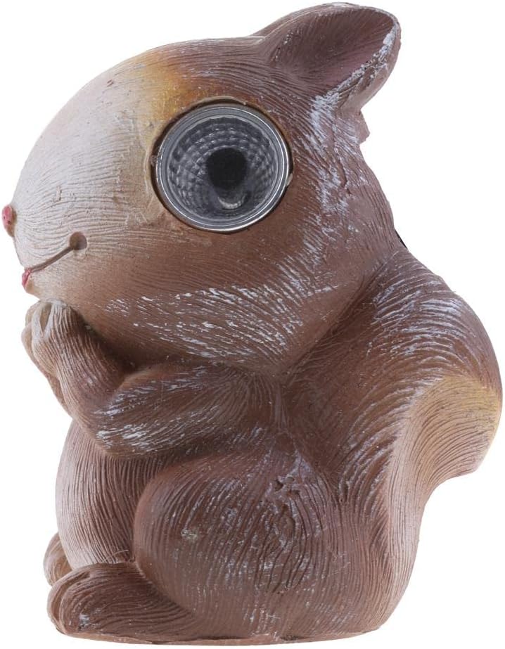 Resin Animal Solar Power LED - Cute Squirrel Cat Hedgehog Figures - Outdoor Garden Decor - Auto On/Off at Dusk - Weatherproof Resin - Multicolor - Perfect for - Squirrel