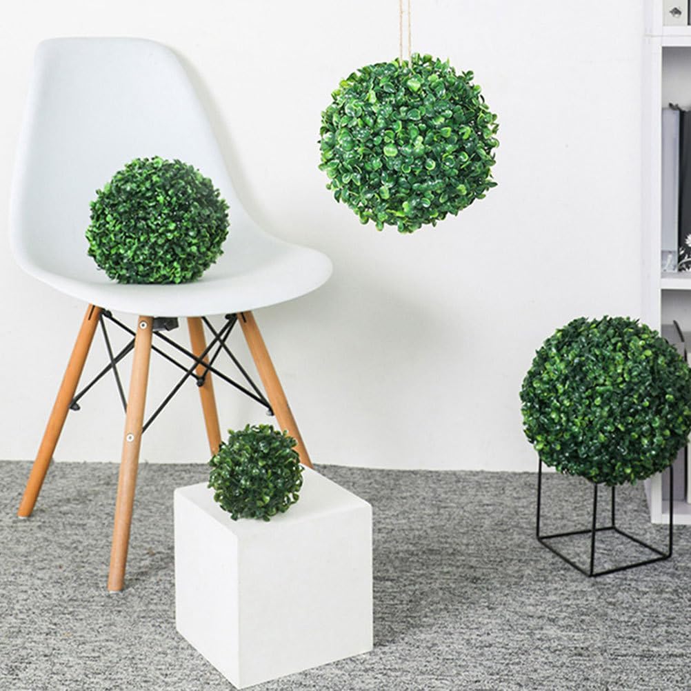 Amosfun 2Pcs Artificial Topiary Ball Frames 7.87 Inch Plastic Flower Arrangement Ball Stand Decorative Grass Rack for Garden Wedding Party Home Decor