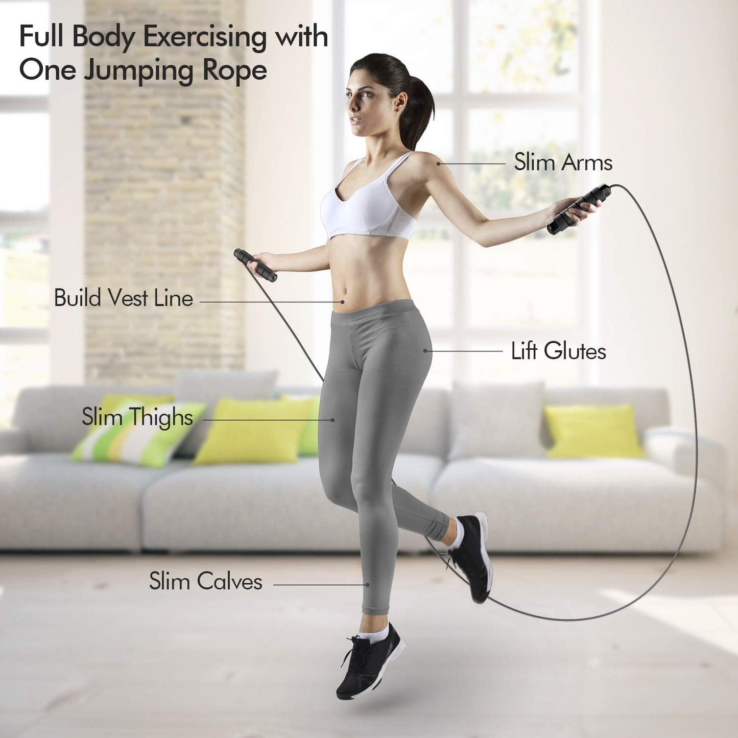 Jump Rope, Tangle-Free Rapid Speed Jumping Rope Cable with Ball Bearin