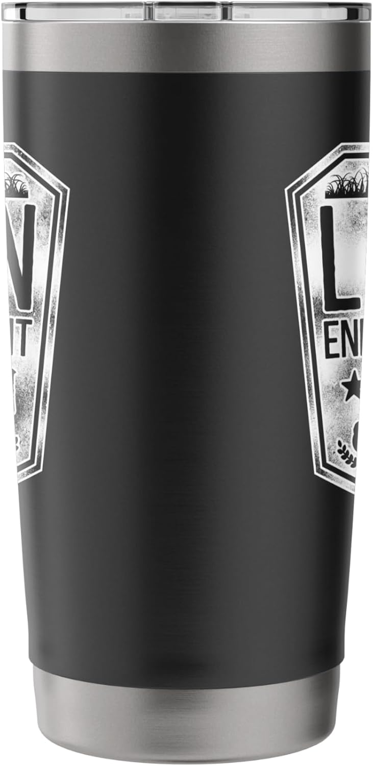 Lawn Mower Mowing Dad Father Landscaper Badge Lawn Stainless Steel Insulated Tumbler