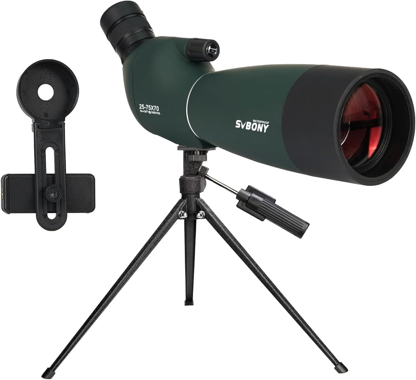 SVBONY SV28 Plus Spotting Scopes with Tripod, Angled Spotter Scope with Upgraded Phone Adapter, IP65 Waterproof Fogproof Long Range Spotting Scope for Target Shooting, Birding