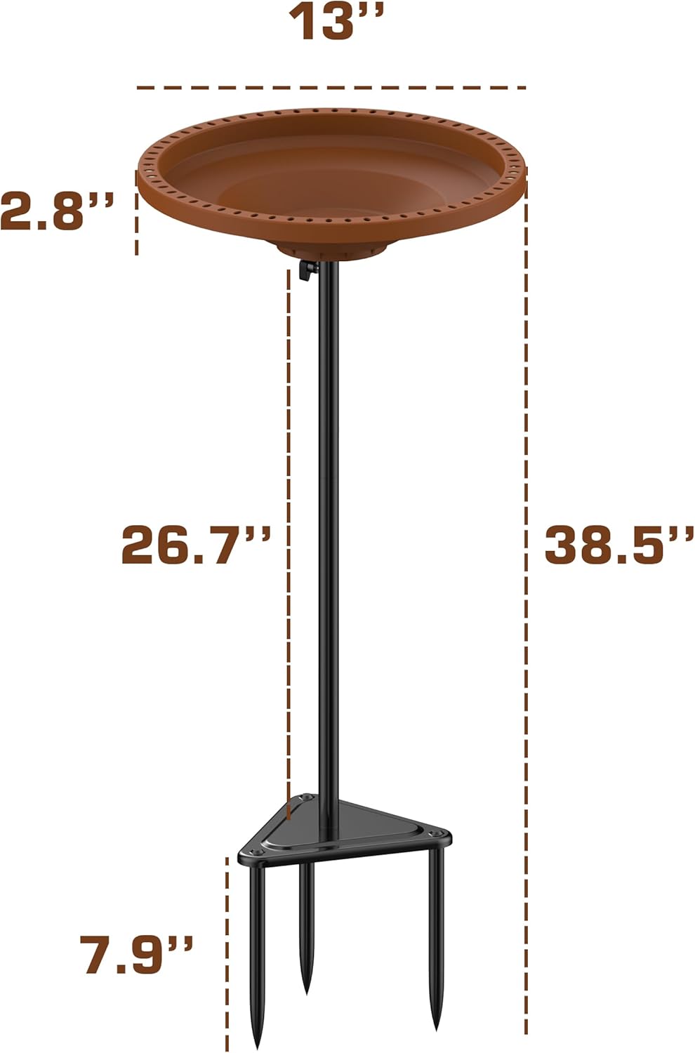 Bird Baths for Outdoors Heavy Duty, 38.5 in Detachable Birdbaths for T