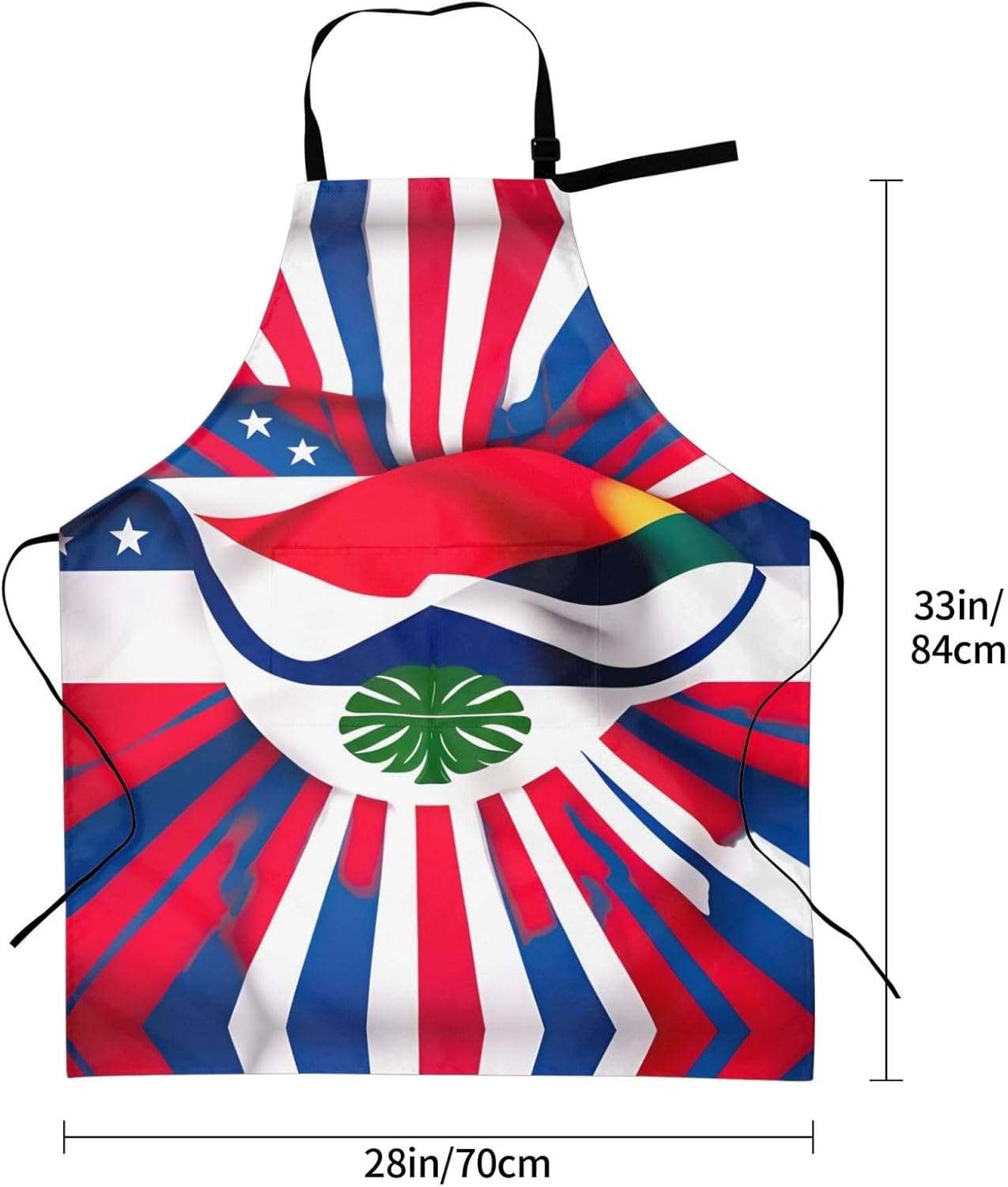 Costa Rica Flag print Waterproof chef's apron with pocket apron for kitchen cooking baking barbecue and gardening