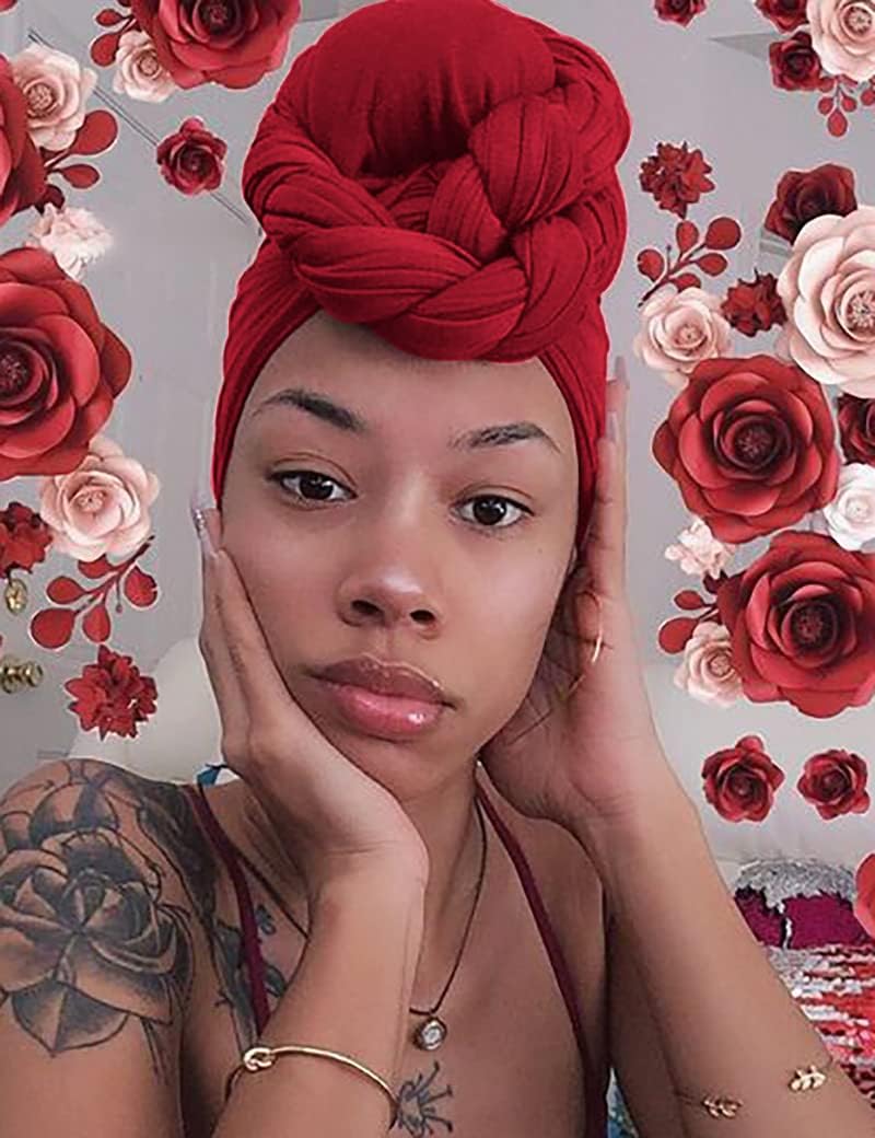 Harewom Head Wraps for Black Women Stretch Head Scarf Long African Hai