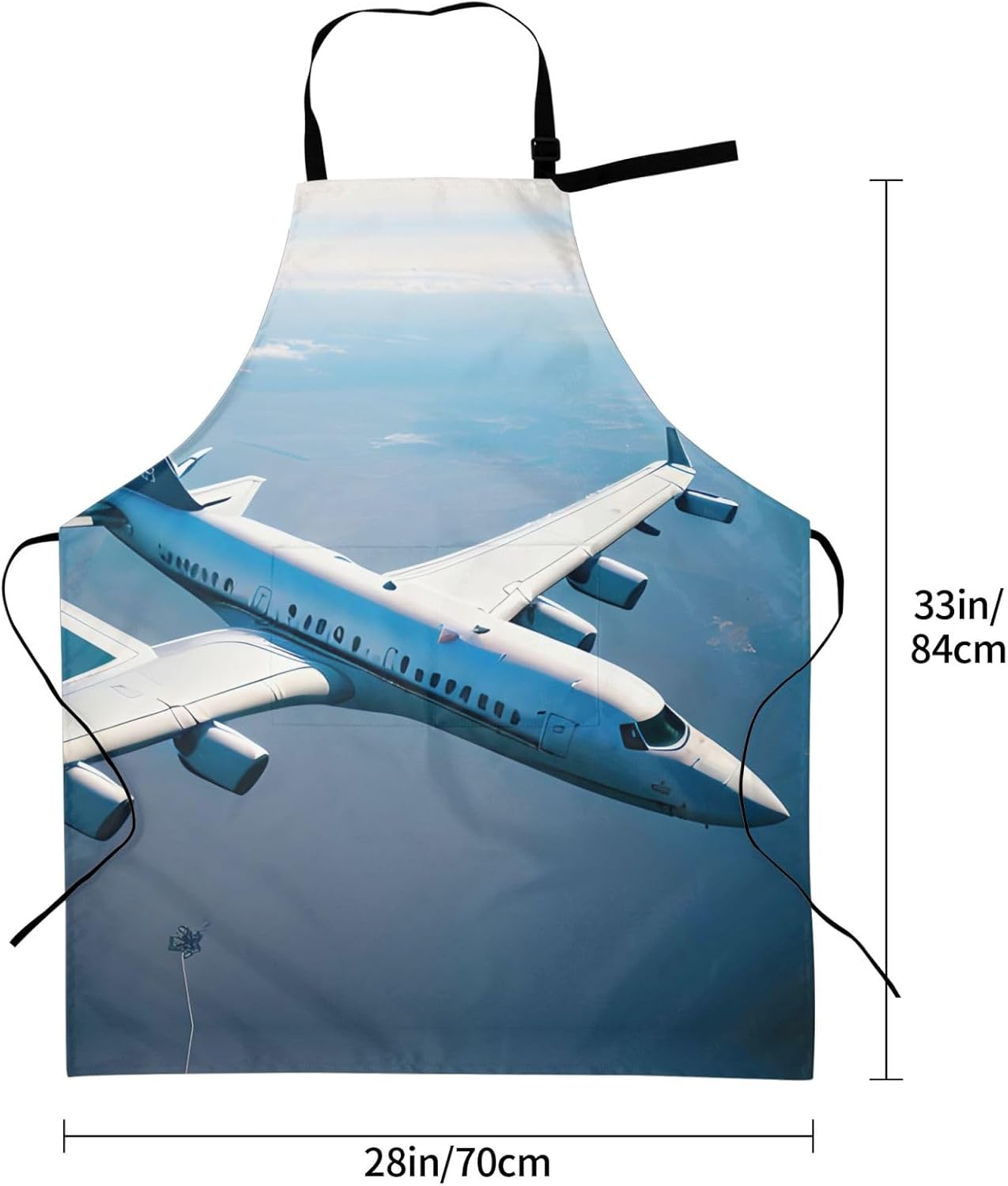 Airplanes Print Laundry apron 28x33 In Waterproof Kitchen Apron with Pockets for Cooking Baking