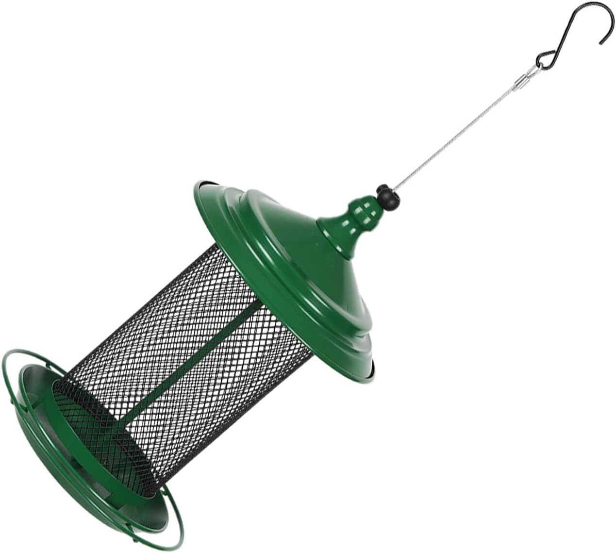 Squirrels Outdoor Bird Feeder Metal Construction Feeding Ports Weatherproof Roof Design for Finches Squirrels Bird Feeder
