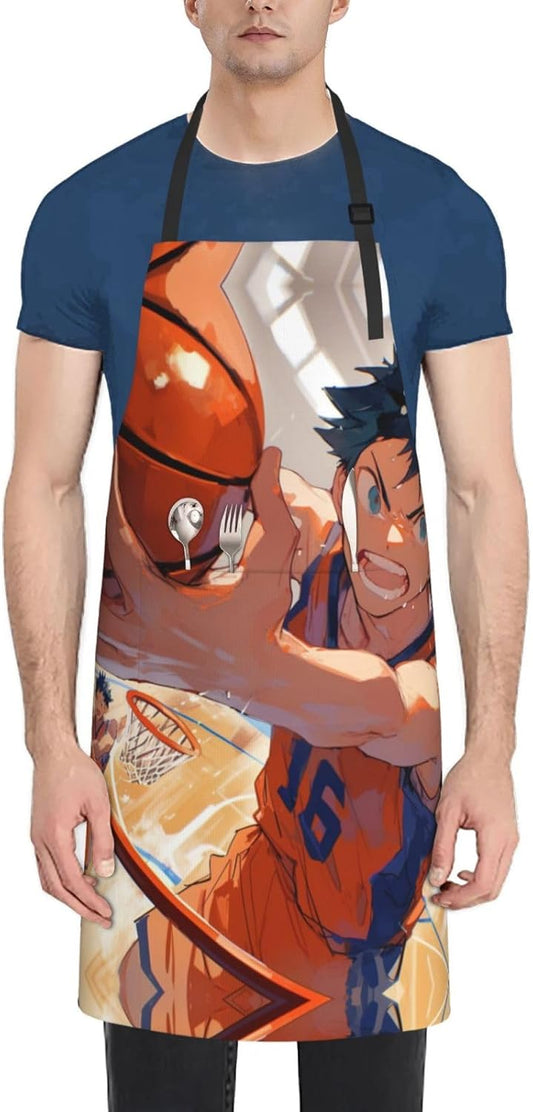 Basketball Shot print Waterproof apron with pocket adjustable cooking apron for adult kitchen bibs to bake