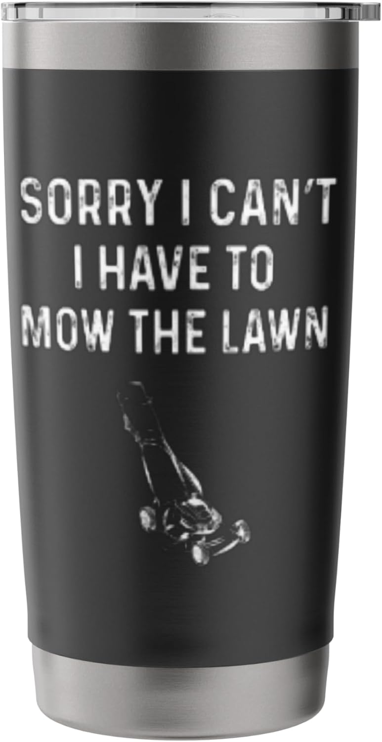 Lawn Mowing Funny Lawn Mower For Dads Yard Care Landscaper Stainless Steel Insulated Tumbler