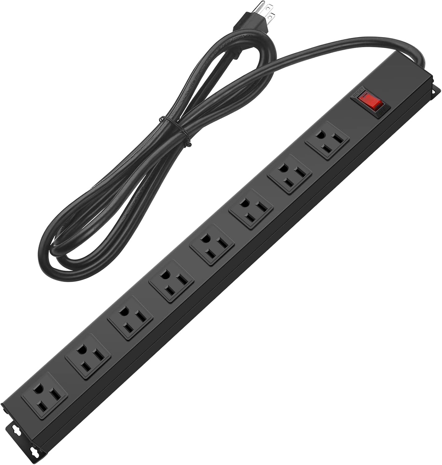 HHSOET Metal 8 Outlet Mountable Power Strip, Wall Mount Outlet Heavy D
