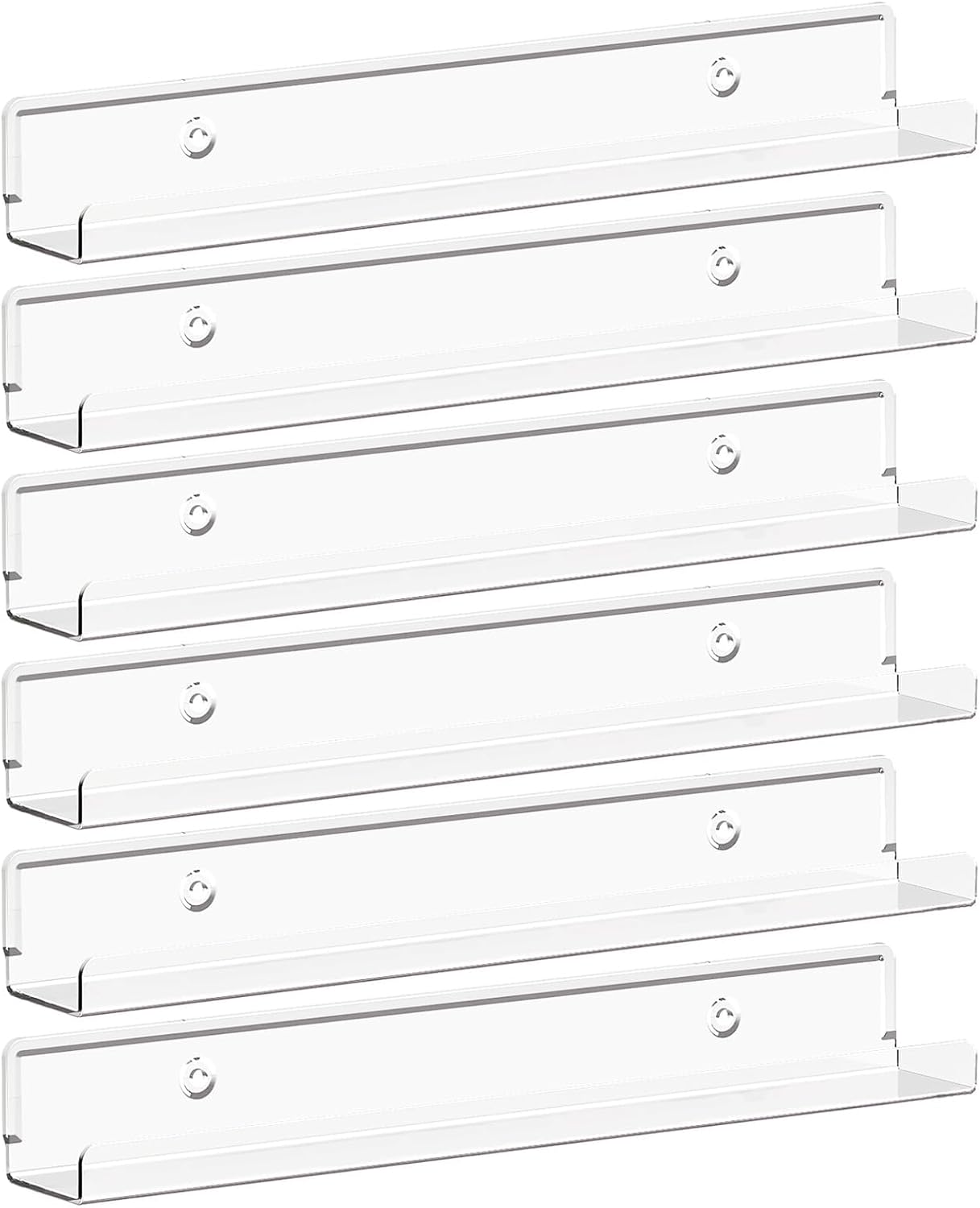 Lifewit Narrow Floating Shelves for Vinyl Record 6 Pack, 12" Clear Wal