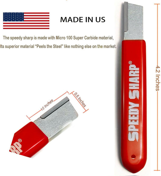 Tool Sharpener, Blade Sharpener, Carbide Sharpener, Knife Sharpening Tool for Kitchen knives Garden Tools Axe Pocket Knives Pruning Shears Hedge Scissors Clippers Pocket Knives (RED)
