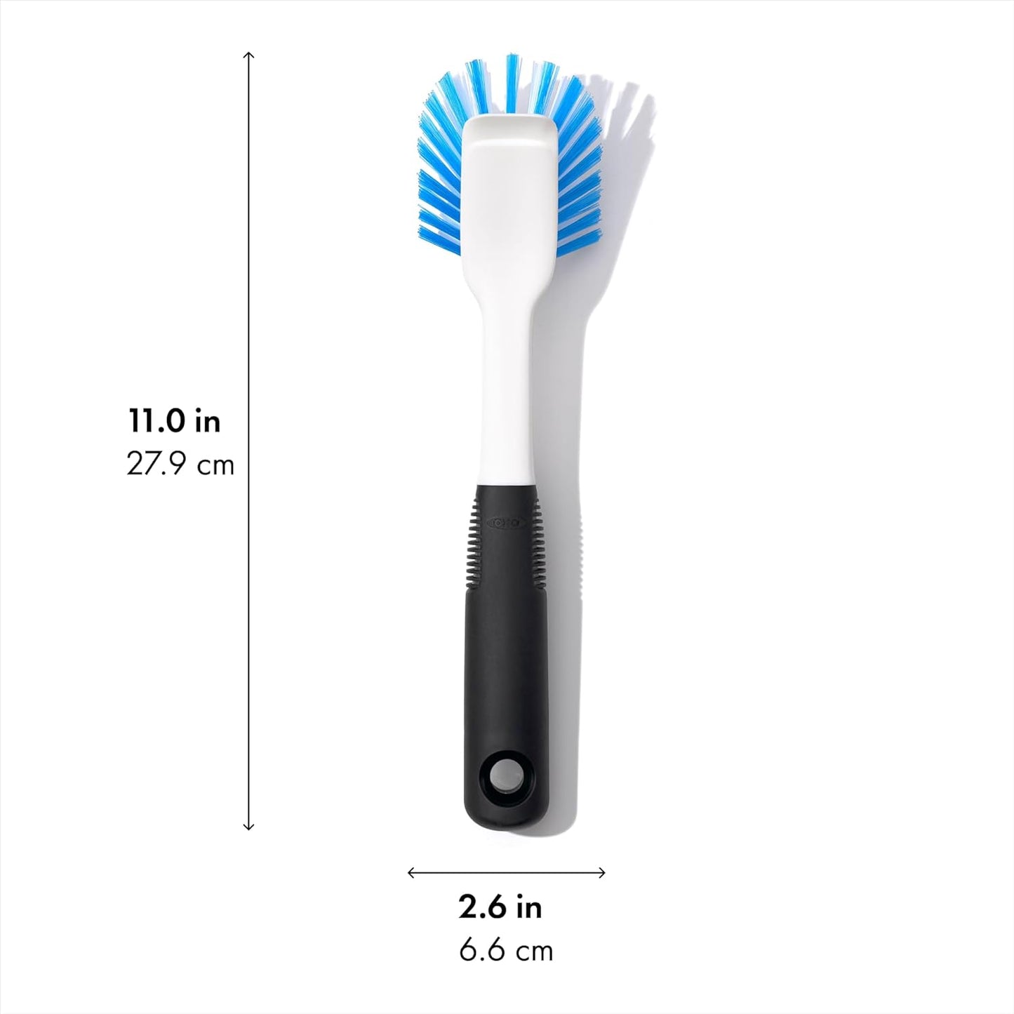 OXO Good Grips Dish Brush, Nylon Bristles with Built-in Scraper, Safe 
