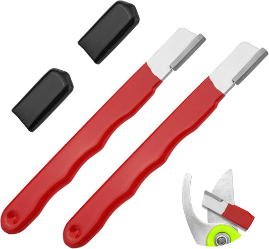 2pcs Pocket Blade Sharpener, Premium Wolfram Steel Garden Tool Sharpener Multipurpose Usage Knife Sharpener for Pruning Shears Hatchets Scissors Sickle Fence Shears
