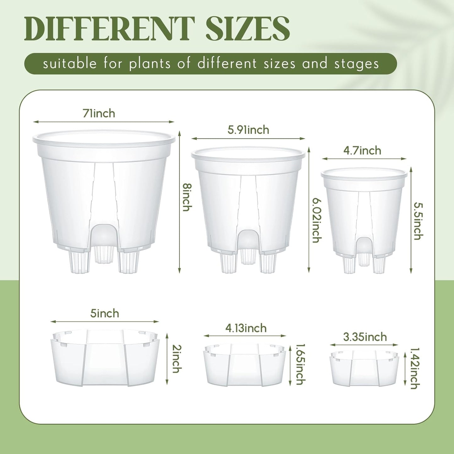 Self Watering Pots for Indoor Plants with Deep Reservoir and High Drai