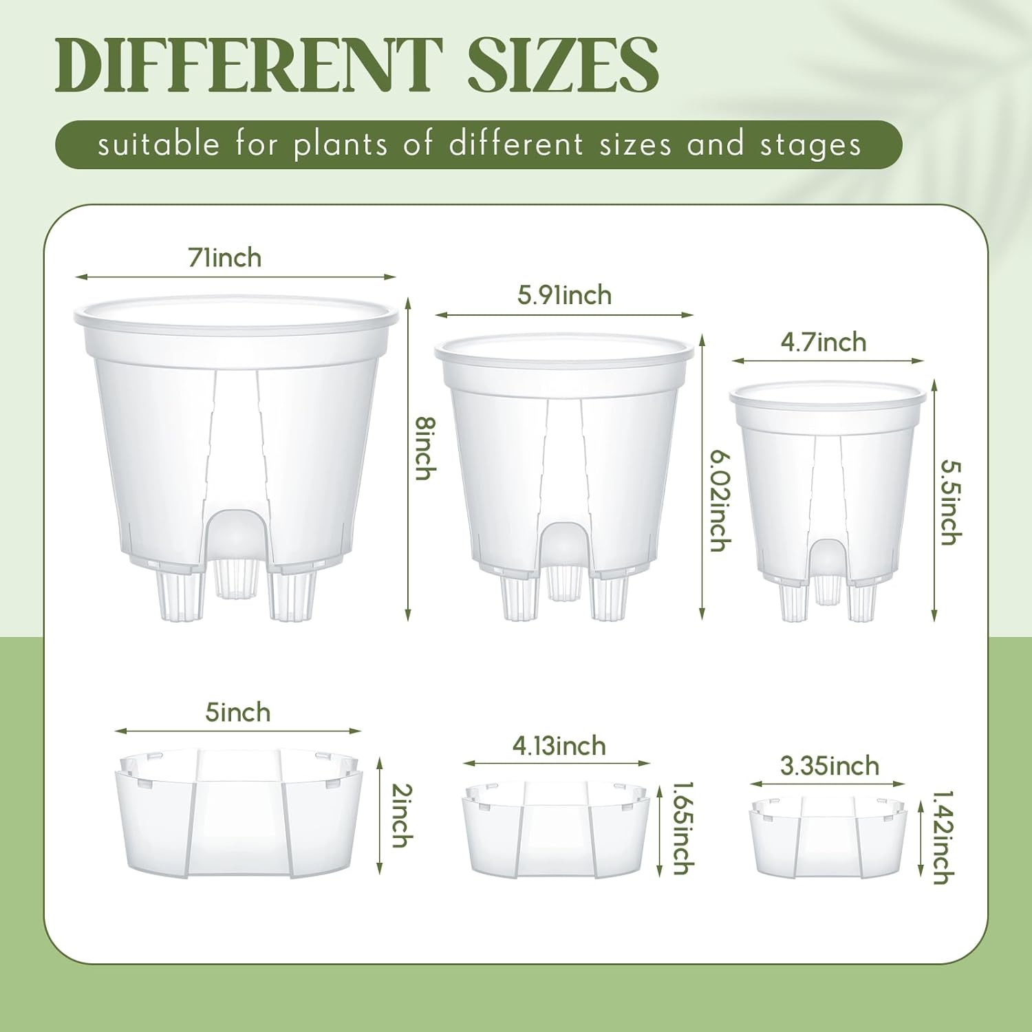 Self Watering Pots for Indoor Plants with Deep Reservoir and High Drai