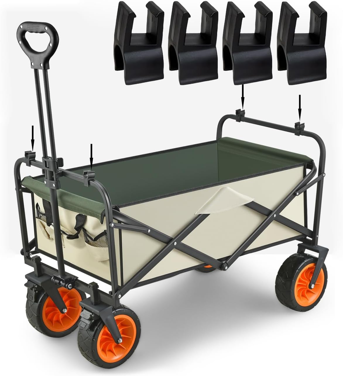 8 Pack Camping Wagon Table Top Attachment Buckle Snap-on Mount Pole Clip Fastener for Collapsible Utility Beach Park Wagons Cart with Folding Tabletop Rod Stick Support Outdoor Garden Picnic