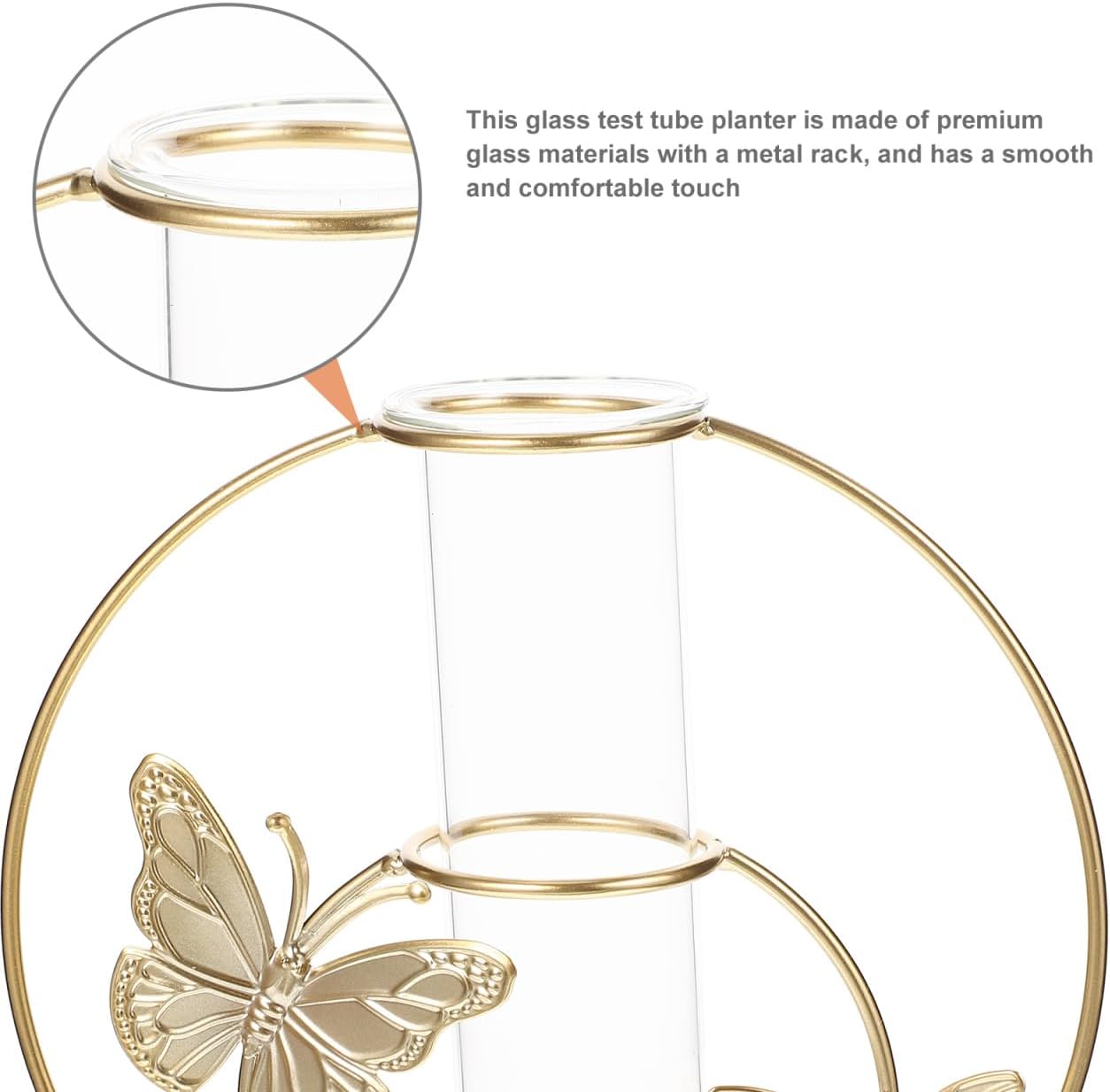 Hydroponic Flower Pot Clear Glass Vase with Butterfly Pattern 8.26X7.87X2.95In Decorative Desktop Planter for Home Wedding Party Centerpiece