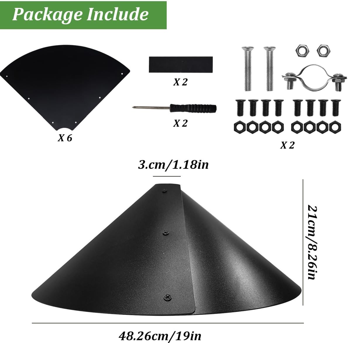 2 Pack 19 Inch Squirrel Baffle for Bird Feeder Pole,Outside Pole Mount Bird House Guard for Outdoor Shepherd’s Hook, Squirrel Stopper Protect Against Raccoons Rodents