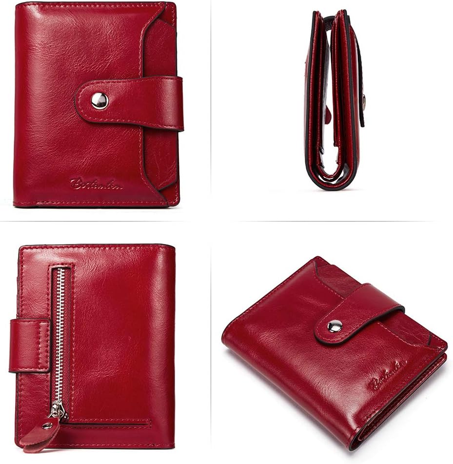 BOSTANTEN Women Leather Wallet RFID Blocking Small Bifold Zipper Pocke