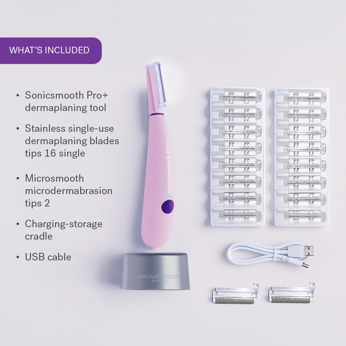 Michael Todd Beauty Sonicsmooth Pro+ Dermaplane Razor for Women Face +