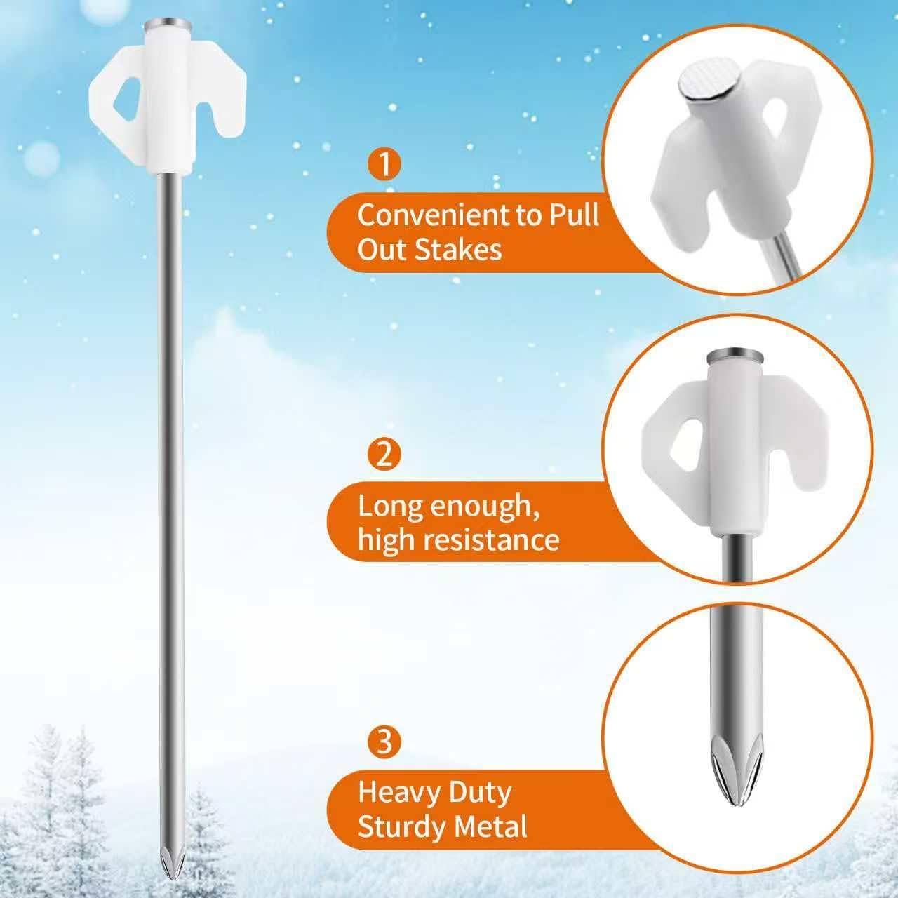 10 Sets Christmas Metal Inflatables Stakes, 7.7'' Heavy Duty Inflatabl