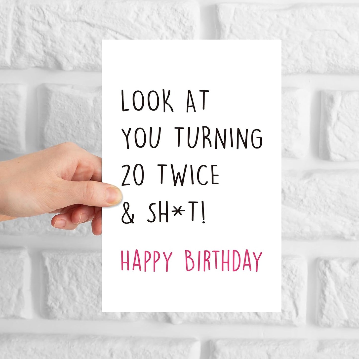 Funny 40th Birthday Card for Friend Sister Brother, Sassy Happy 40th Birthday Gift, Forty Year Old Card Gift (Look at You Turning 20 Twice)