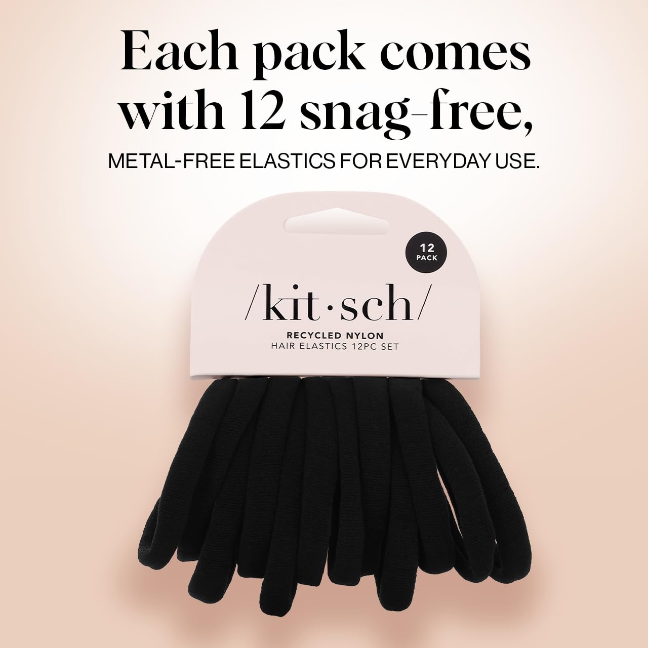 Kitsch Nylon Hair Ties No Damage - Stretchable Hair Bands for Strong A