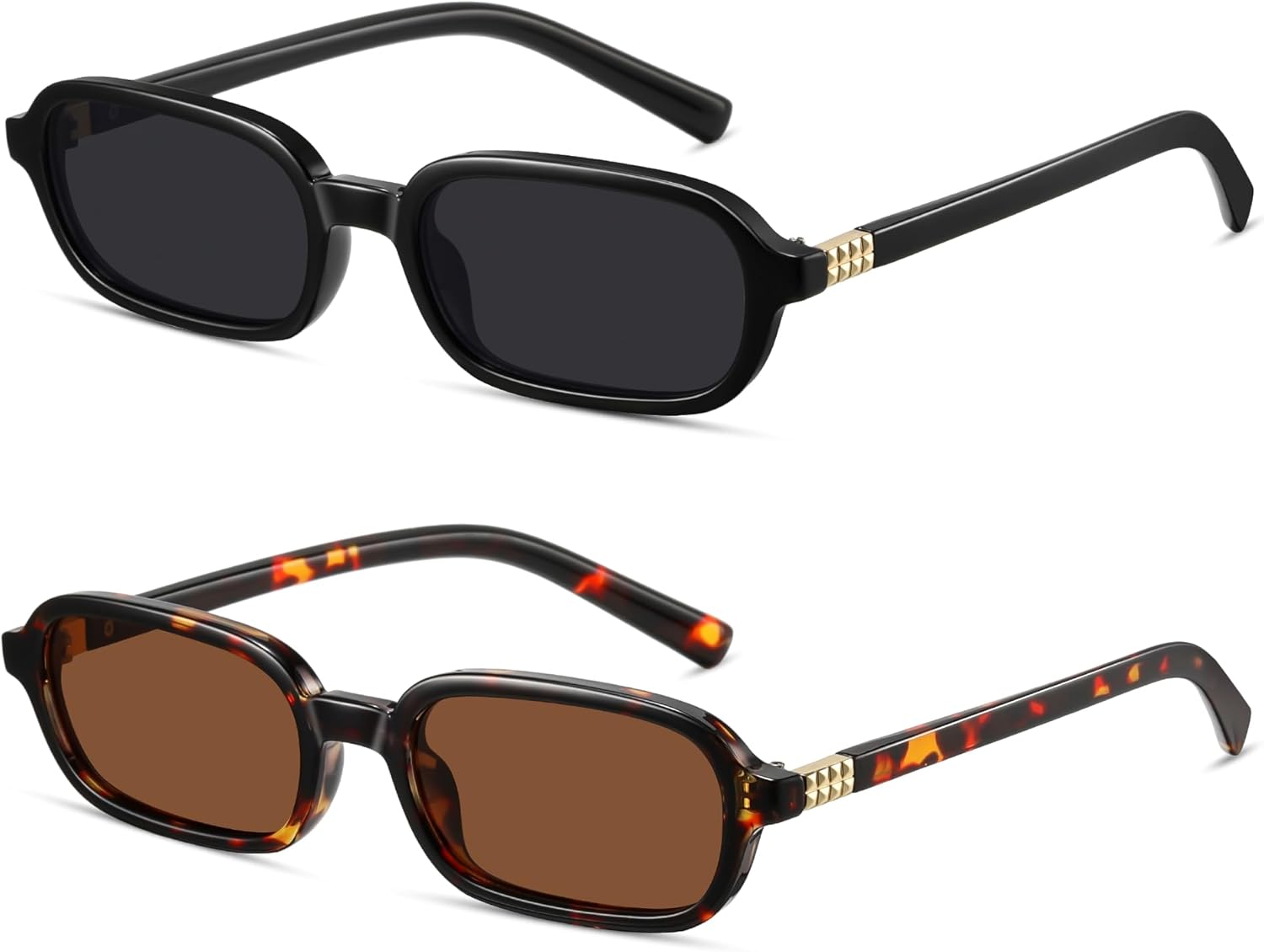 Retro Rectangle Sunglasses for Women Men Trendy Vintage Small Square S