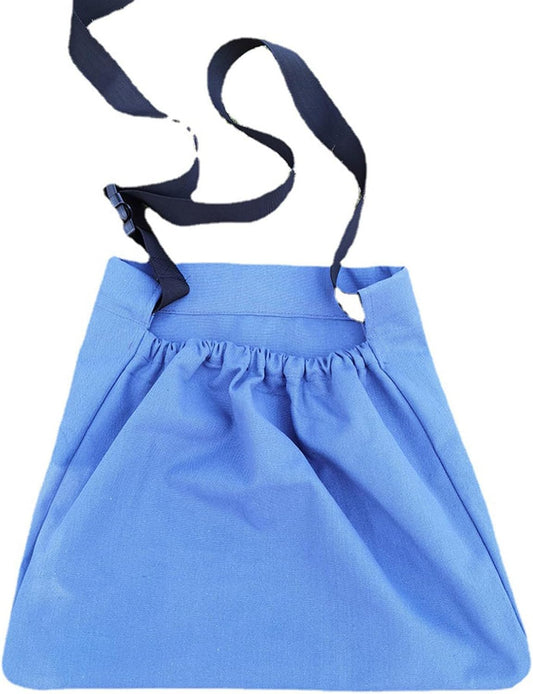 FEESHOW Harvest Apron for Garden Vegetable-Adjustable Harvest Picking Apron with Pockets for Gardeners Pick Fruit Blue One Size