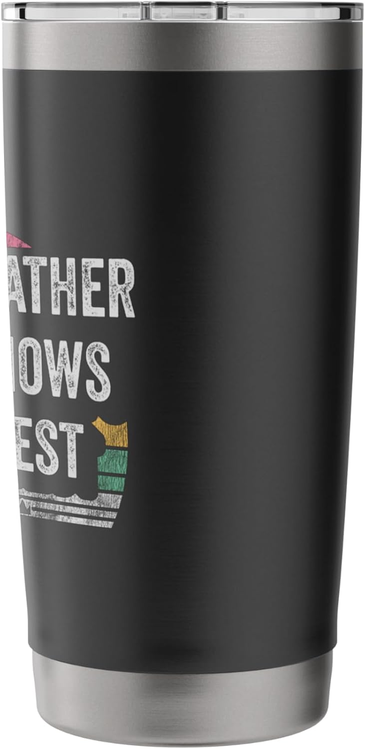 Father Mows Best Lawn Tractor Vintage Stainless Steel Insulated Tumbler