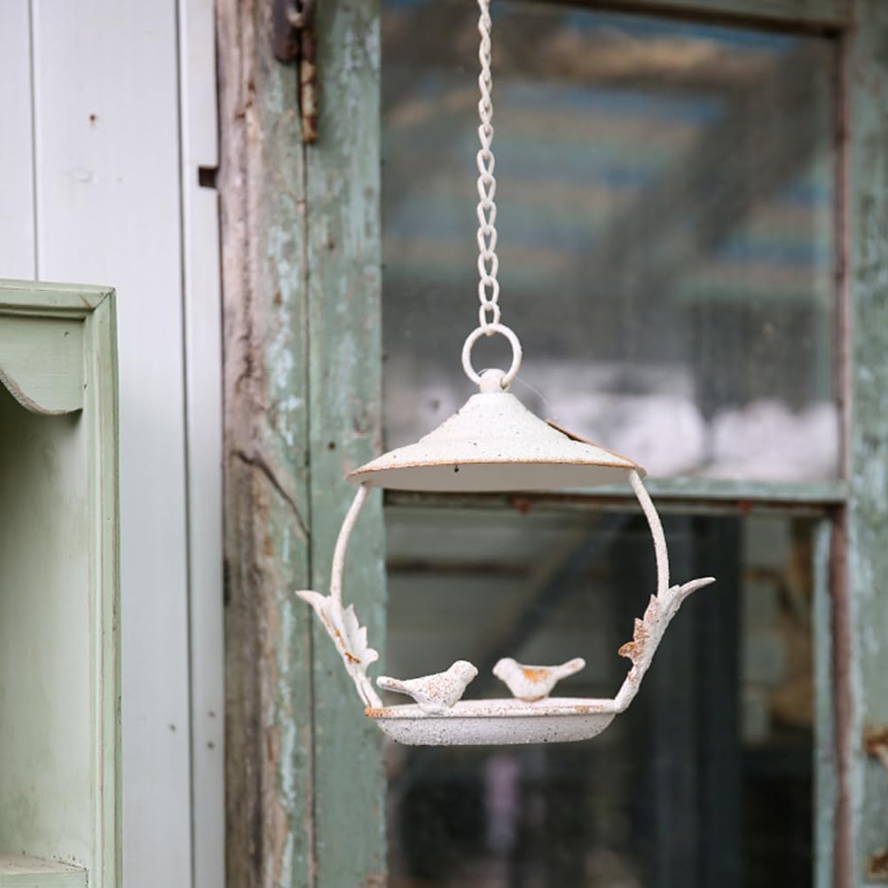 Distressed Hanging Bird Feeder Tray Outside,White Hanging Birdbath Fee