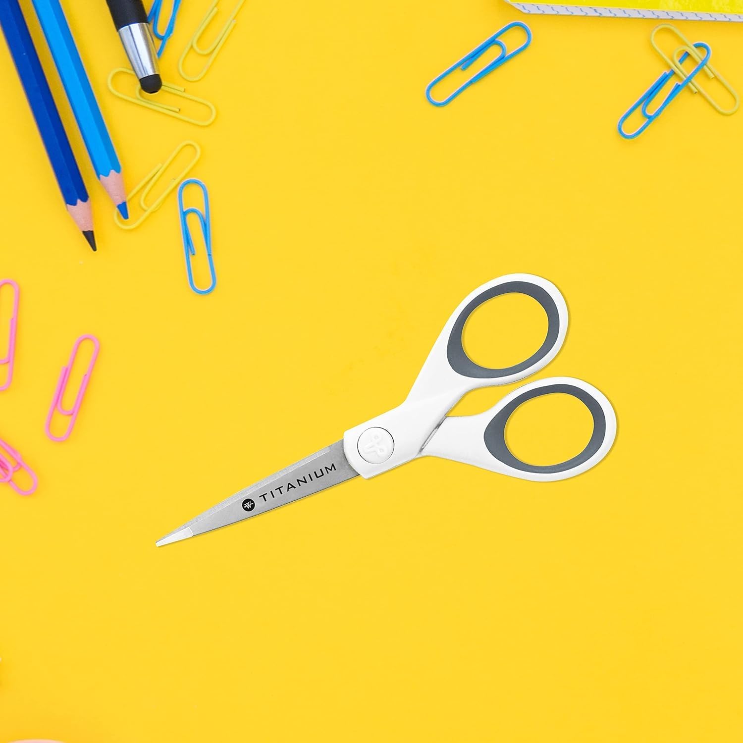 Westcott 5-Inch Micro-Tip Fabric Scissors with Titanium-Bonded Blades 