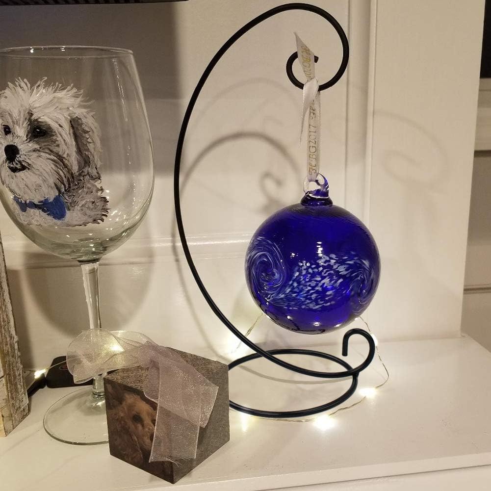 Christmas Ornament Display Stands 9in, 10 Pack Black Iron Hanging Stand Rack Holder for Halloween Decoration, Glass Globe Air Plant Terrarium, Witch Ball and Home Wedding