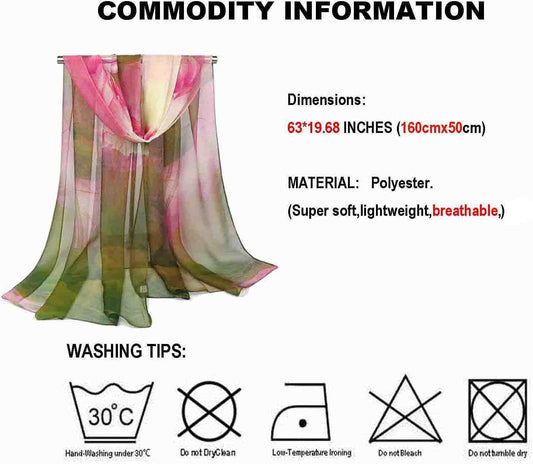 Acotavie Scarfs for Women Lightweight Fashion Scarves Print Floral Pat