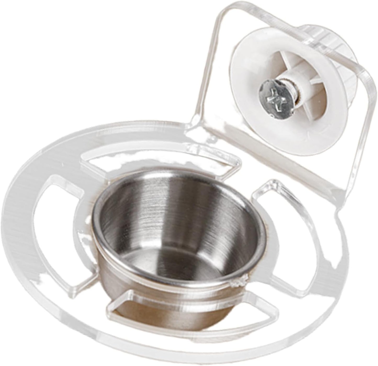 Bird Feeders Antiskid Stand Stainless Steel Bowls Acrylic Parakeets Feeders for Lovebirds and Budgies